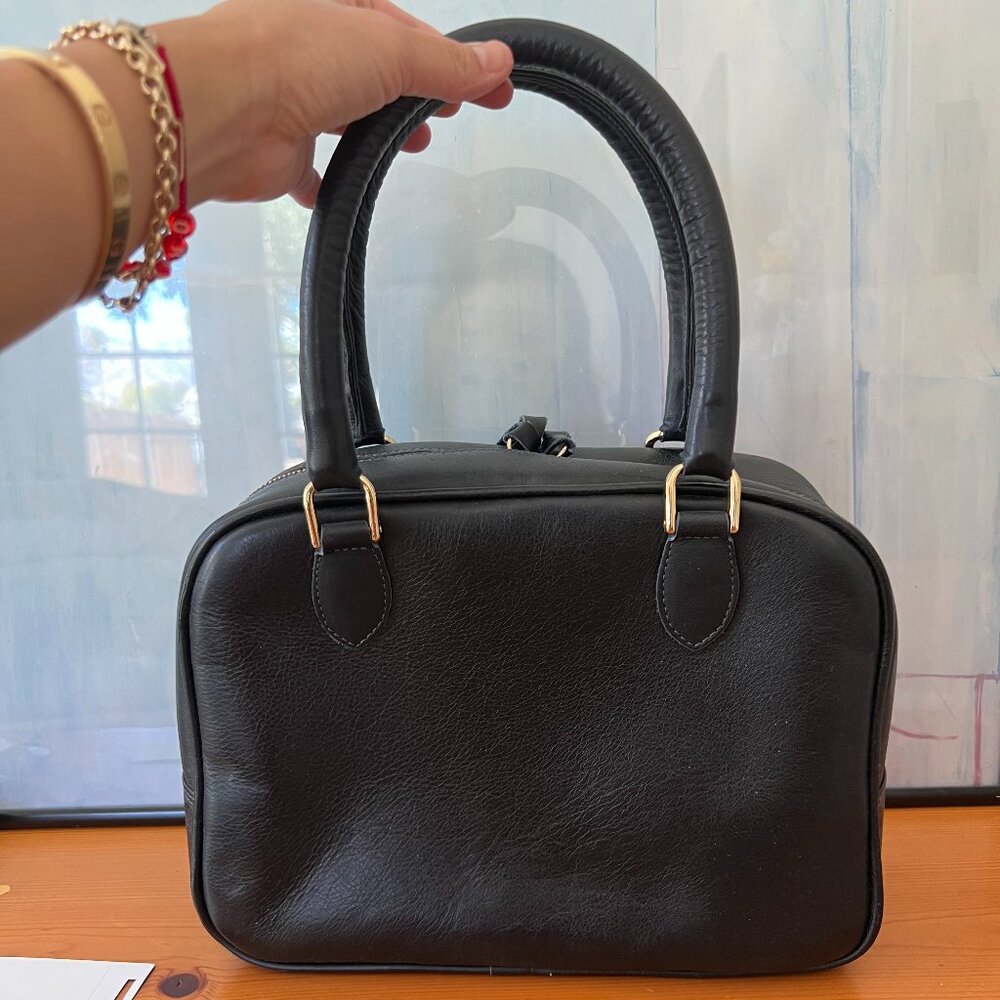Rare Clare V. Navy Madeleine Petit Leather Handbag